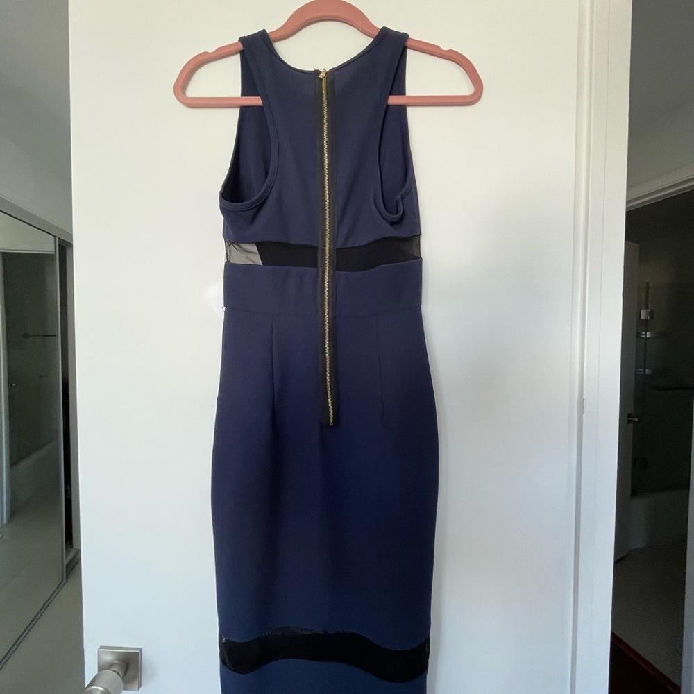 ABS dress with mesh cutouts